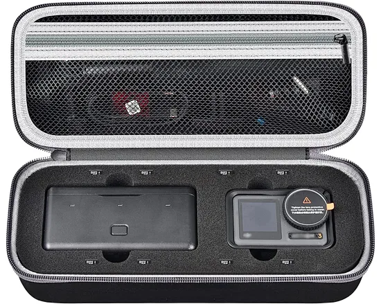 Carrying organizer box suitable for dji osmo action 3 with horizontal-vertical protective frame. For dji action 3 carrying case for all accessories, such as multifunctional battery case, extension rod, extreme battery, rubber lens protector.